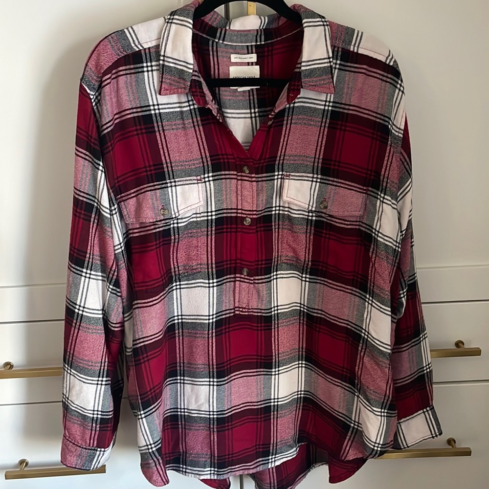 flannel tunic with pockets